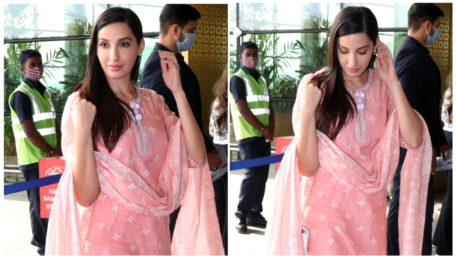airport look alia bhatt to kiara advani nora fatehi loves pastel colour kurta for recent airport look
