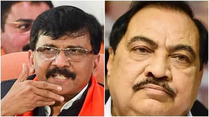 शिवसेना नेता संजय राउत व राकांपा नेता एकनाथ खड़से