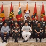 सैन्य कमांडर सम्मेलन में पहुंचे राजनाथ सिंह।