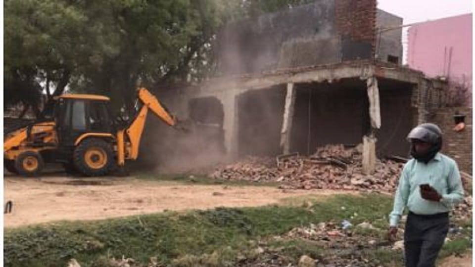Ada demolished illegal constructions in Taj Nagari Phase-2