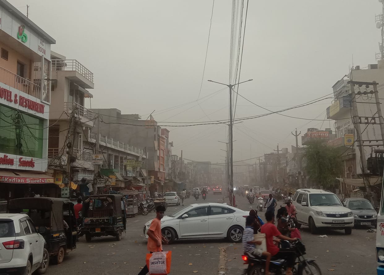 Clouds overcast, mercury dropped, relief from heat