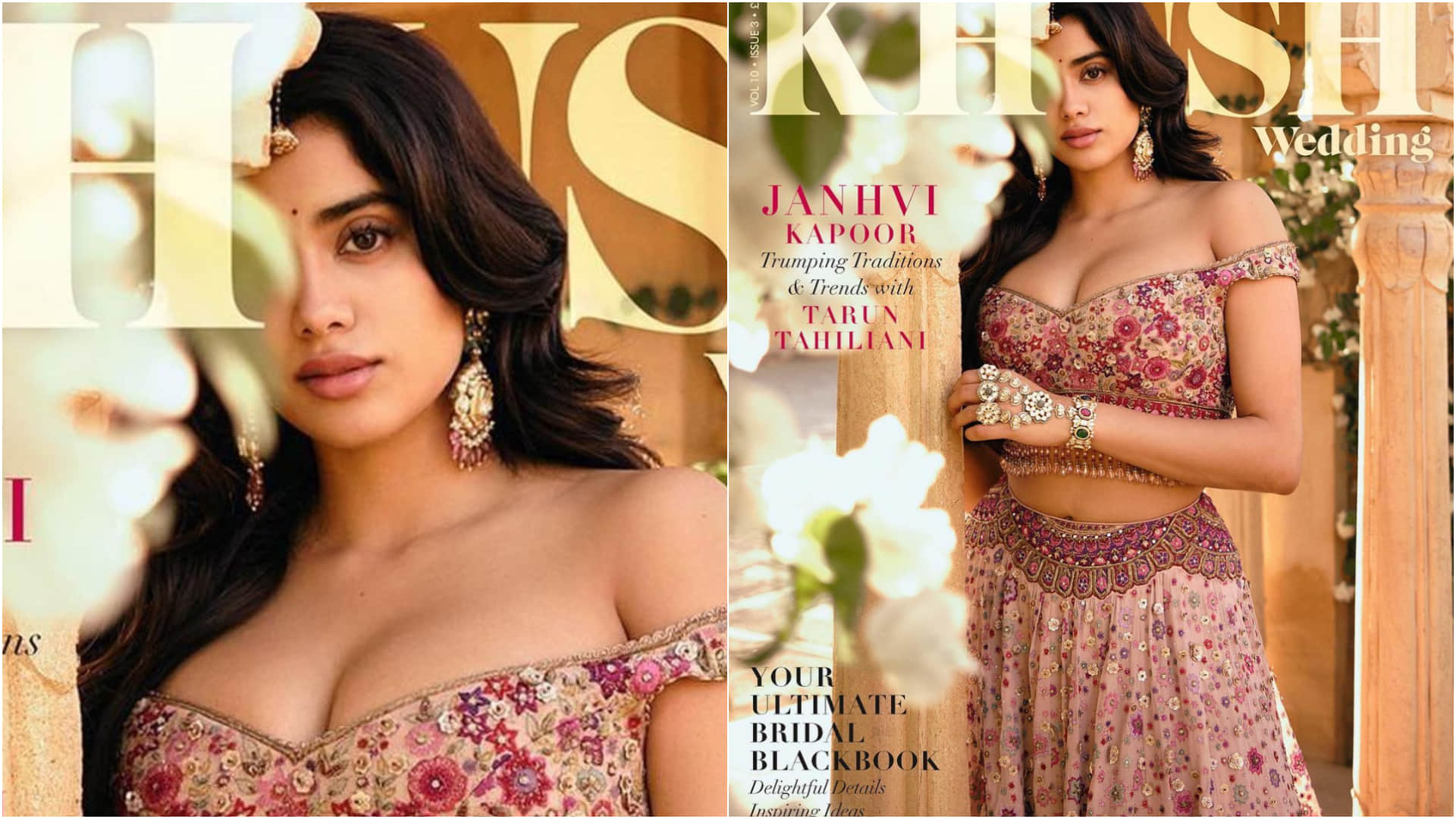 janhvi kapoor become modern bride with veil in tarun tahiliani lehenga