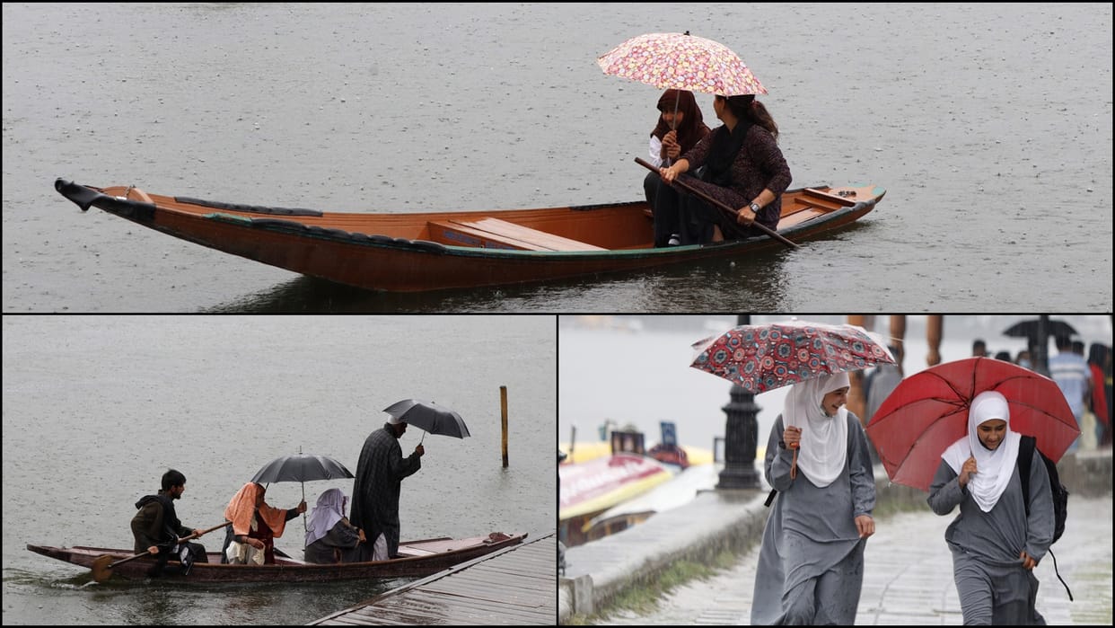Jammu Kashmir Weather turned pleasant due to rain in Srinagar see beautiful photos of valley