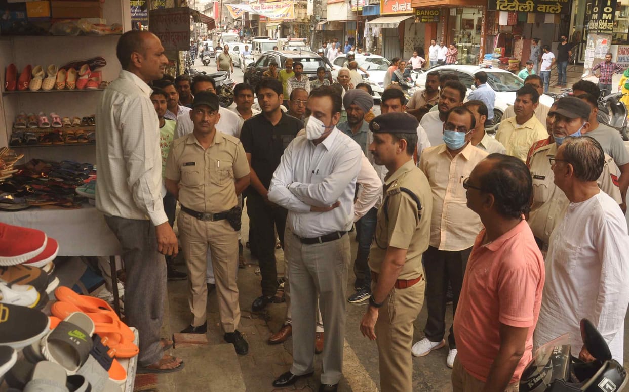 The Deputy Commissioner, who walked with the officers, said, not even an inch is allowed beyond the shutter