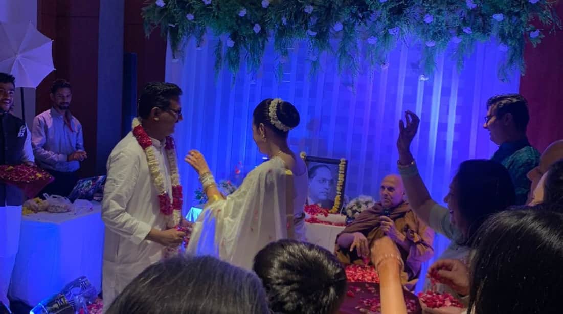 Pradeep Gawande and IAS Tina Dabi wedding photo