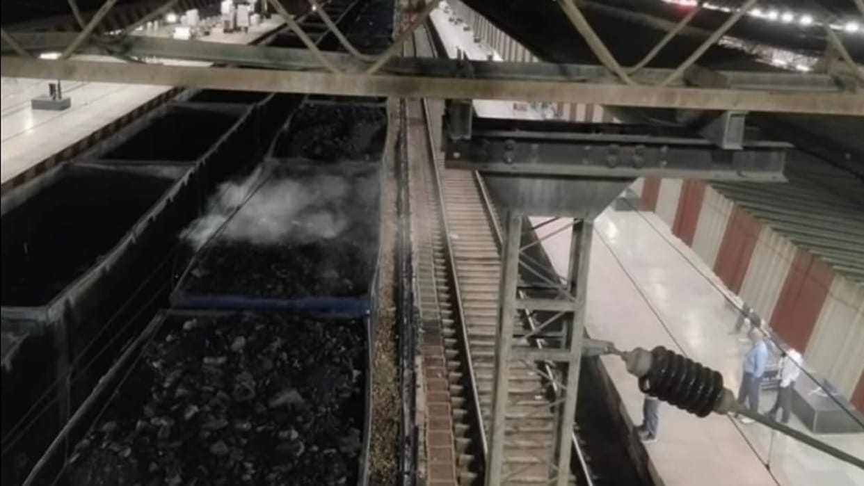 Fire in a bogie of a coal-laden goods train at agra