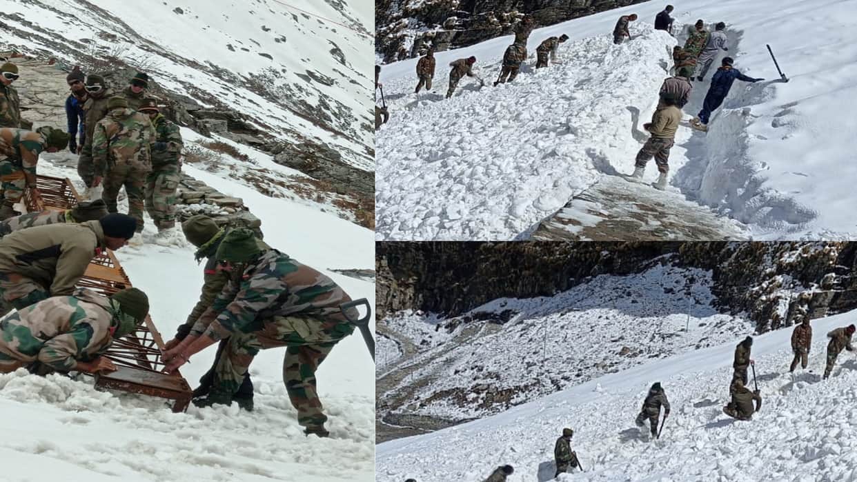 Army soldiers removed snow from two km route of Hemkund, Hemkund Sahib door opening date