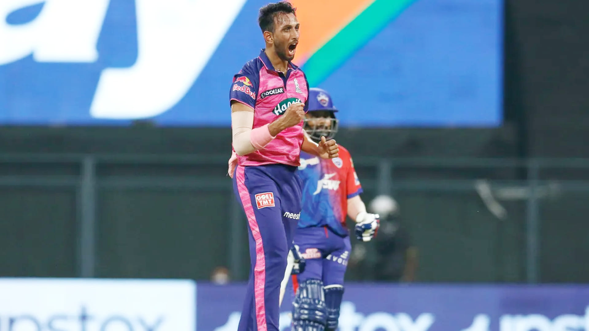 DC vs RR Photos IPL 2022: Delhi Capitals team including Rishabh Pant clashed with the Umpire, Yuzvendra Chahal wife Dhanashree glamorous style; Kuldeep Chahal Fun on ground, Rovman Powell Sixes