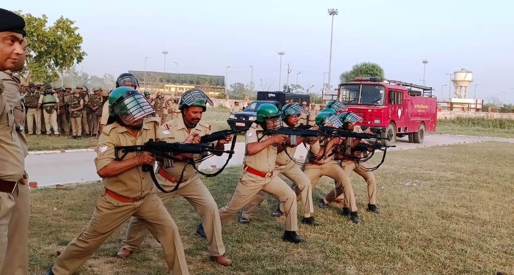 Riot control rehearsal done in police line
