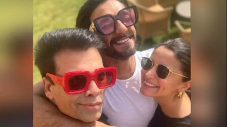 Karan Johar shares picture with Alia Bhatt and Ranveer Singh from the sets of Rocky and Rani Ki prem kahani