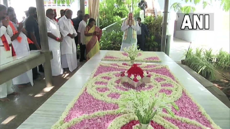 Amit Shah's visit to Puducherry Home Minister reaches Mahakavi Bharathiyar Museum