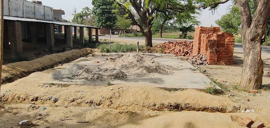 Construction of police post hanging in balance