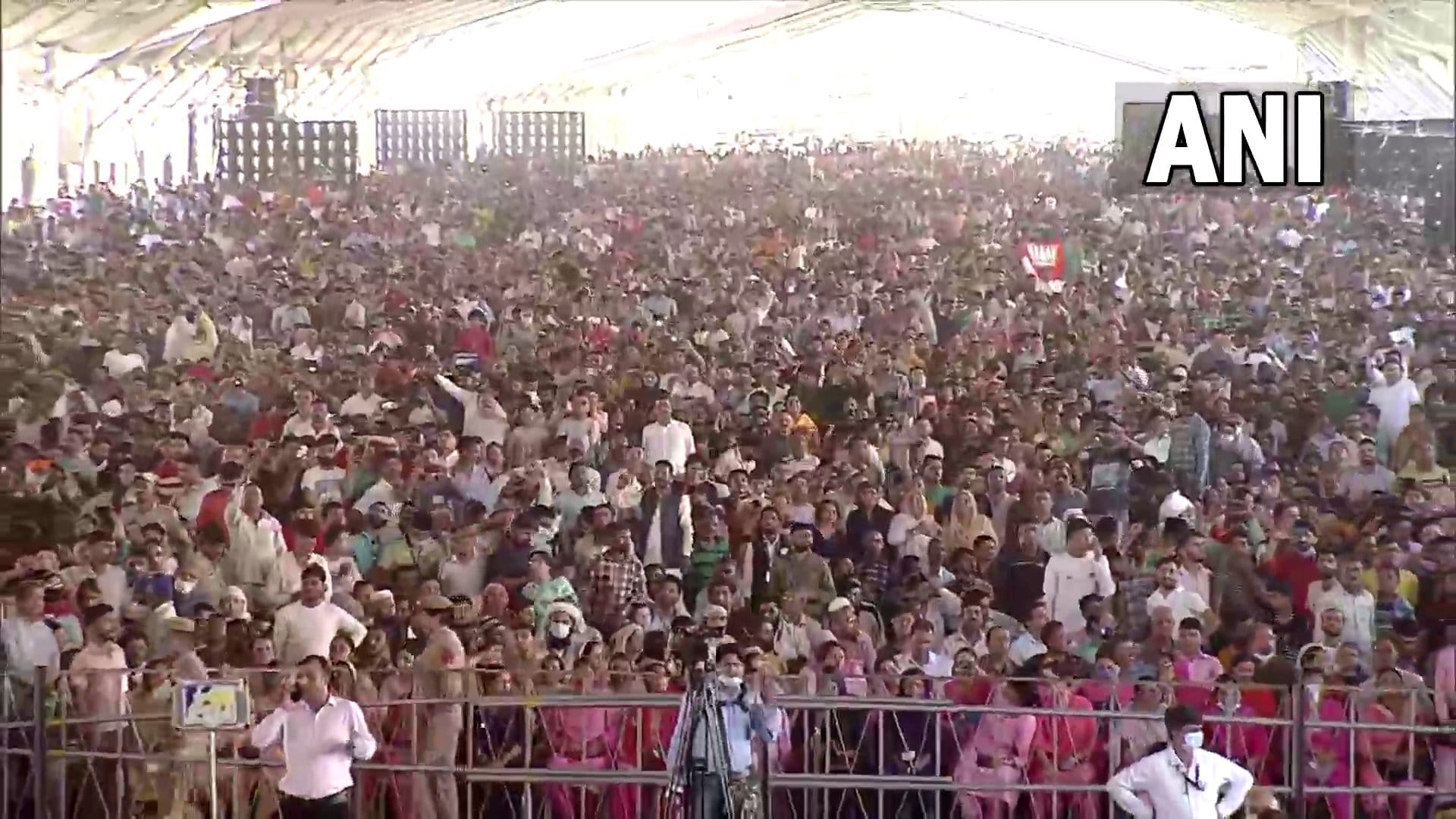 PM Modi in Jammu:  photos of PM Modi first major public meeting in palli samba JK after article 370 abrogation