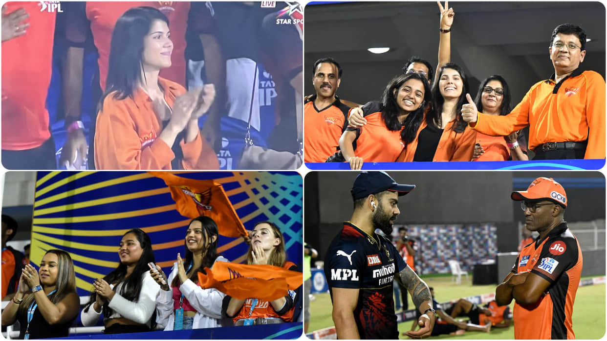 SRH vs RCB Photos Sunriser hyderabad record win makes fans and Kavya maran happy