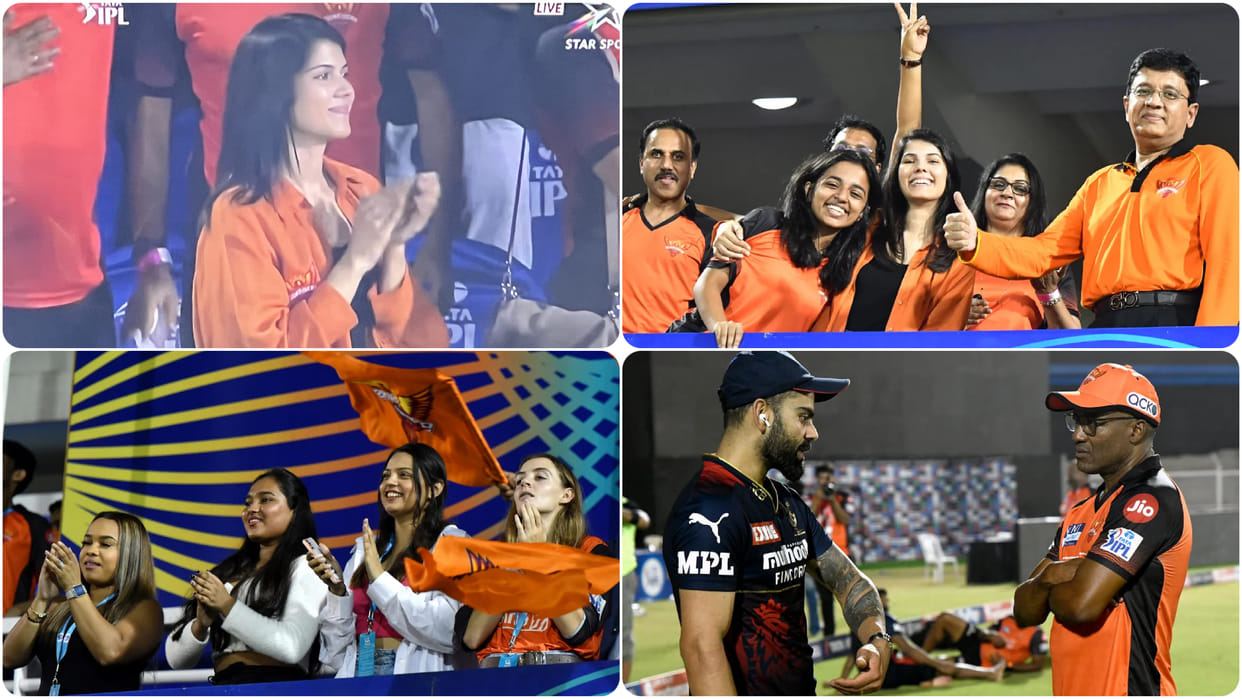 SRH vs RCB Photos Sunriser hyderabad record win makes fans and Kavya maran happy