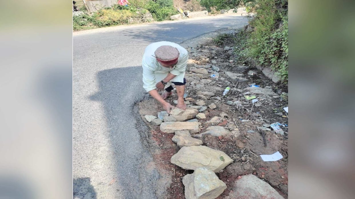when no one listened, then the ex servicemen pickup pickaxe, Shovel and  filled the pits of the road.