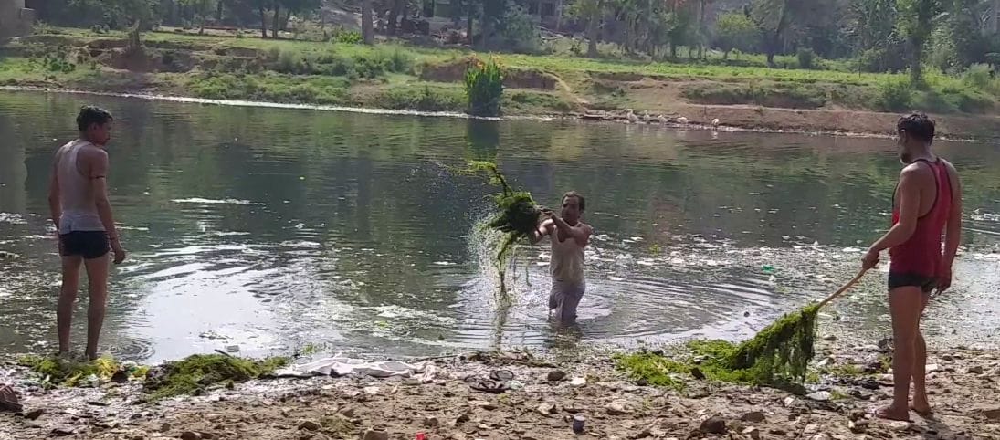 Mandakini soldiers clean the river and the ghat