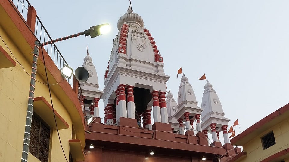 mouth of the loudspeaker in the gorakhnath temple from outside to inside