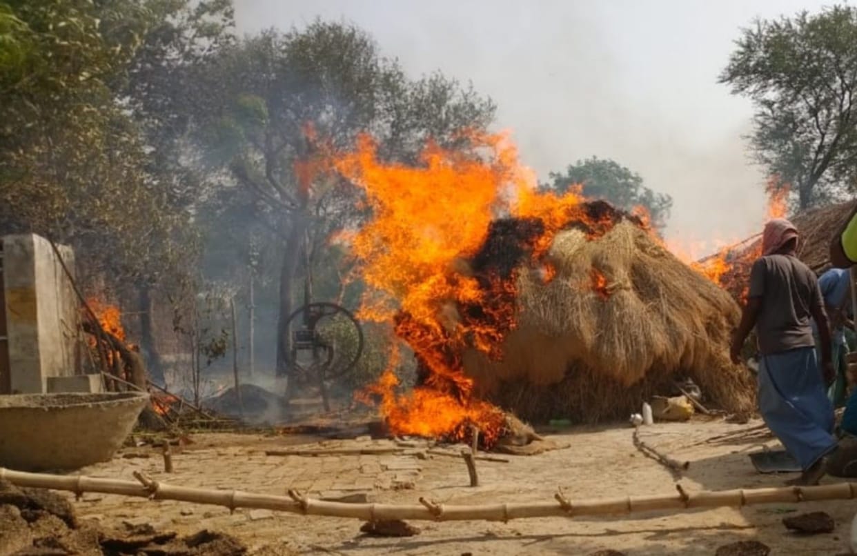 Fire caused destruction in ten km area, a lot including farms were burnt to ashes