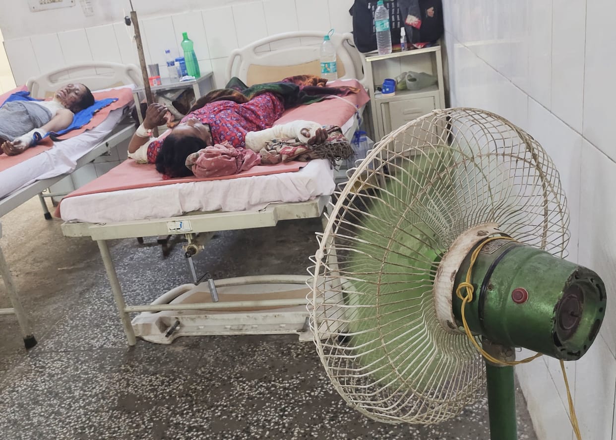 Burn unit of medical college suffering patients are getting treatment by bringing a fan from home
