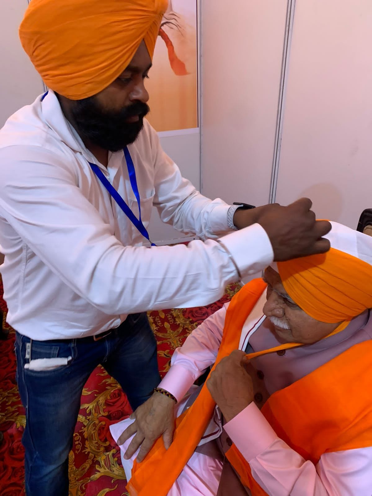 All the people present in the pandal tied turban