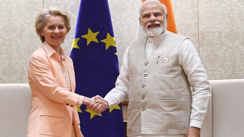 PM Narendra Modi held talks with European Commission president Ursula von der Leyen in New Delhi today