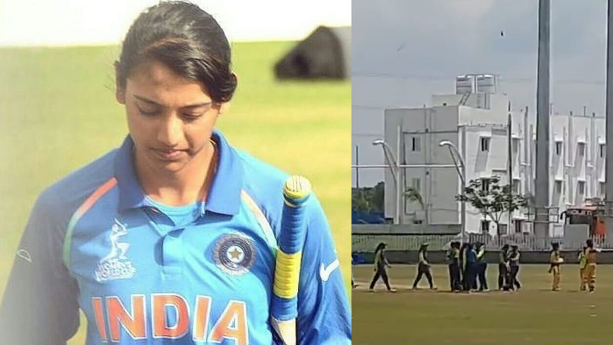 Smriti mandhana Sledging with Rajasthan team after getting out by new run out rule