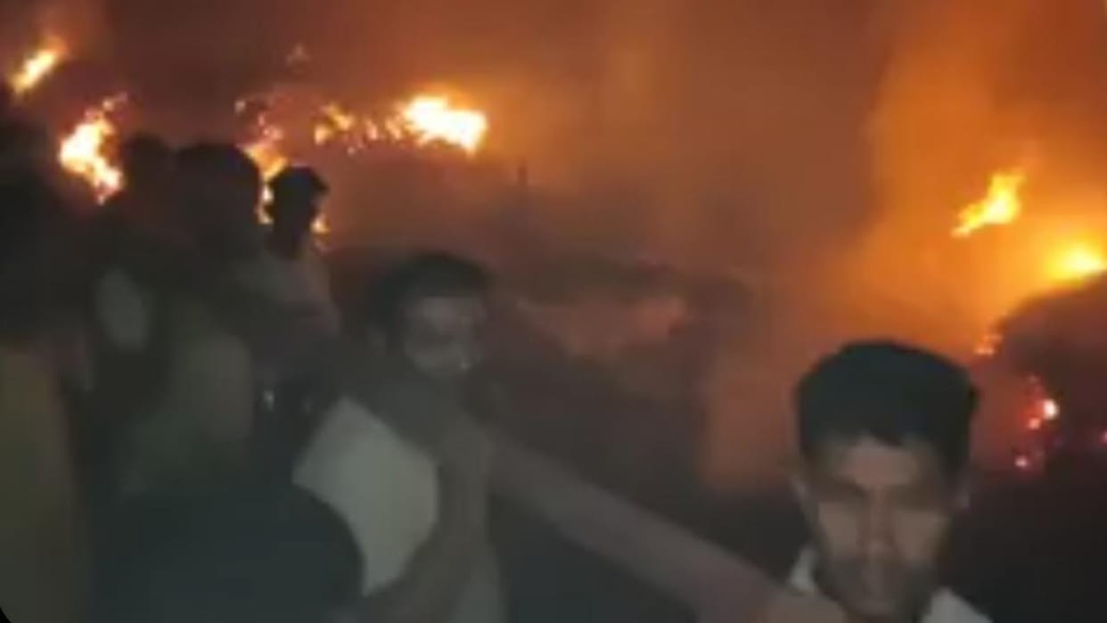 Massive fire broke out in the fields in Hisar of Haryana