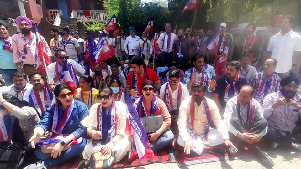 jammu Kashmir Apni Party protest in Jammu over power cuts