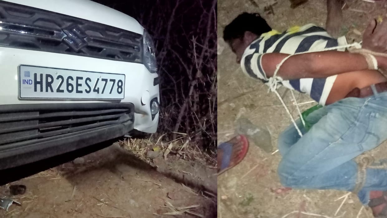 Chhatarpur: The youth had come to steal from the car, the villagers tied him with ropes and beat him
