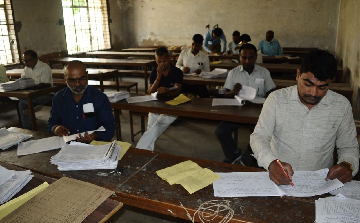 722 examiners absent, 34226 answer sheets were evaluated