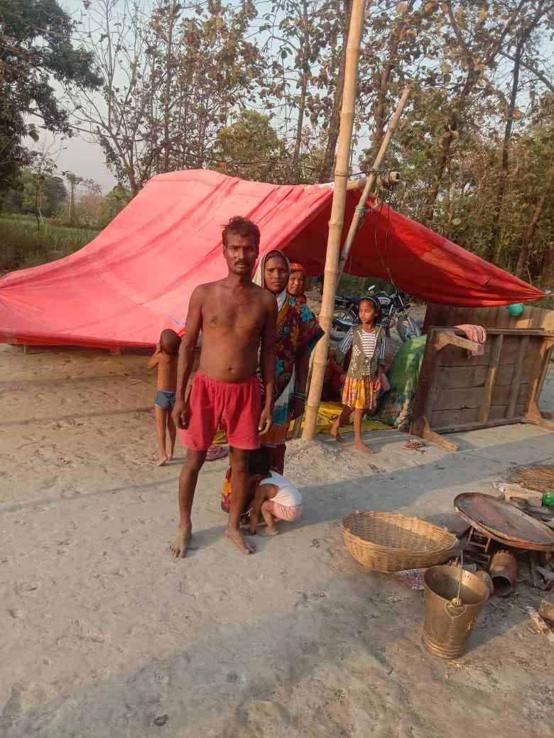 Fire victims forced to live under plastic foil
