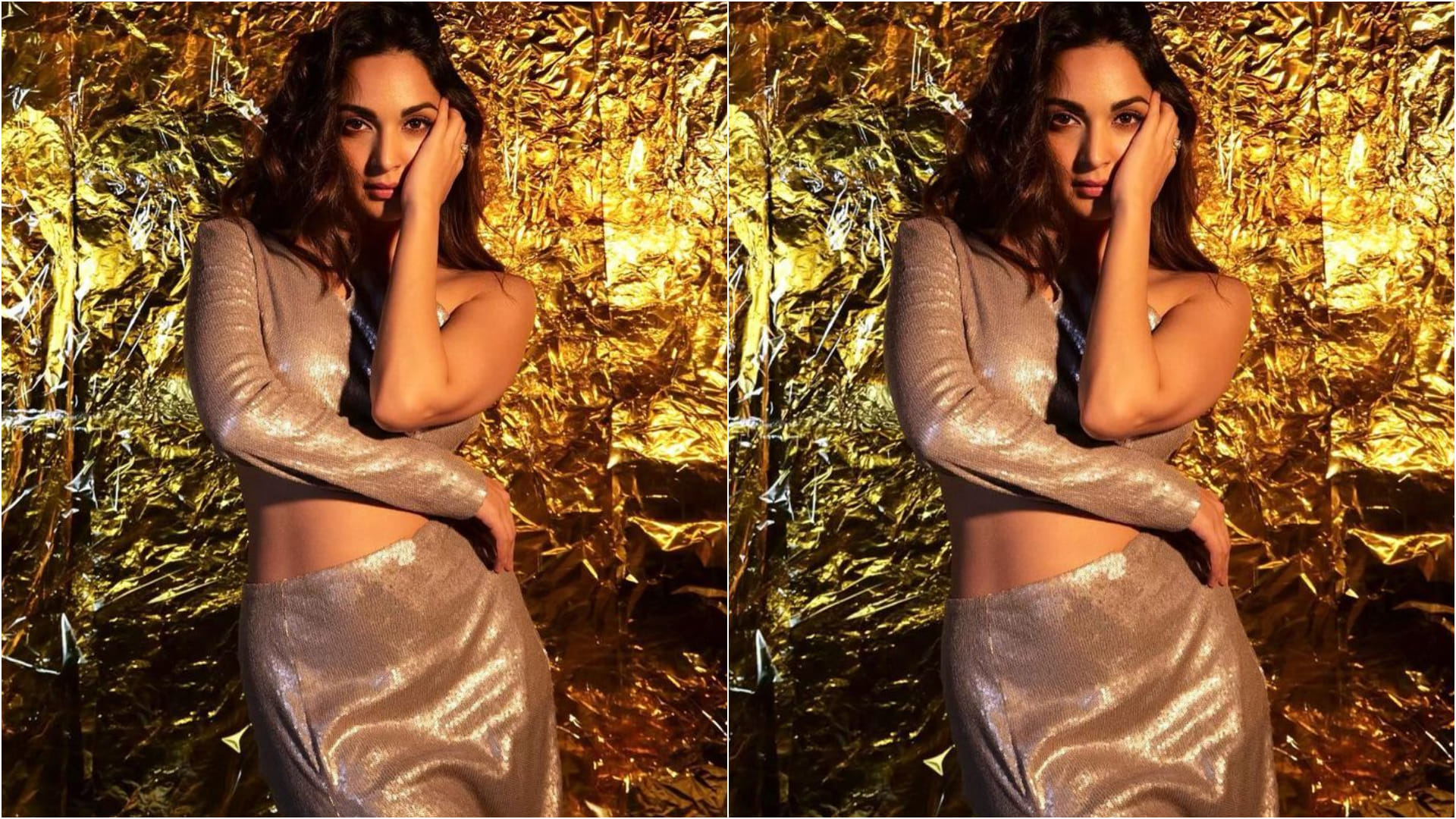kiara advani flaunts curves in cut out red metallic mini dress for bhool bhulaiyaa 2 promotion