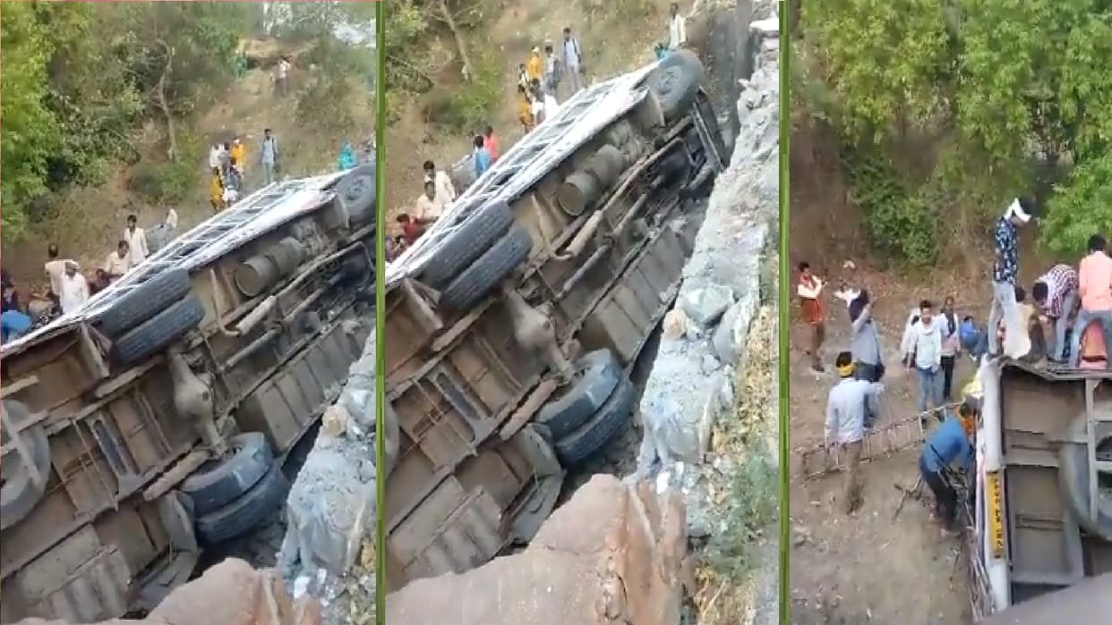 lalitpur accident news today bus overturn in ditch