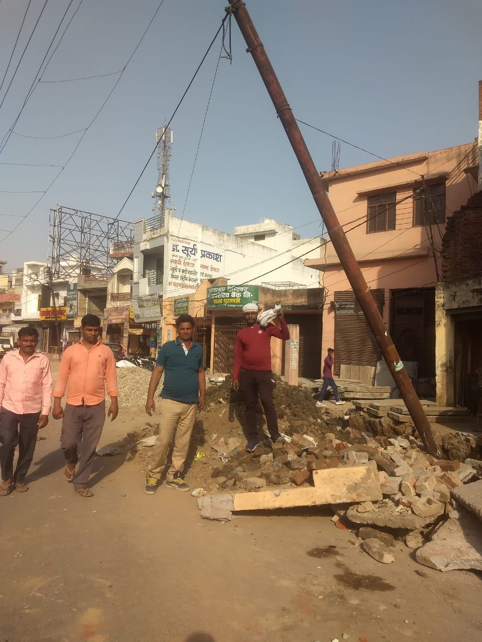 Poles uprooted due to storm, power supply disrupted