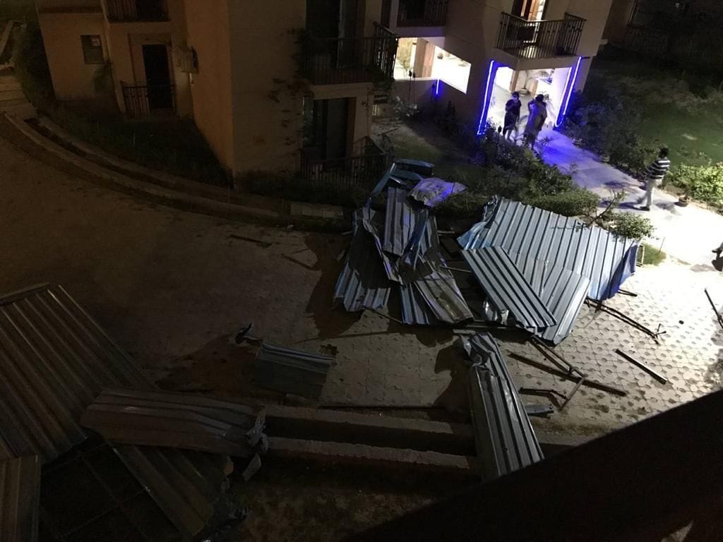 Lightning struck due to dust storm, trees fell in many places