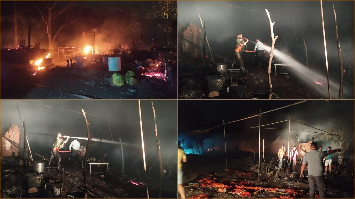 Massive fire broke out in slums in Fatehpur Panchkula of Haryana