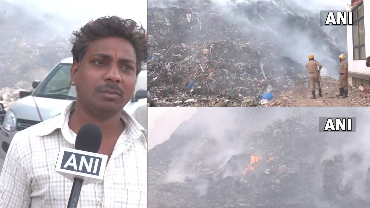 Delhi Bhalaswa landfill site 15 hours on, firefighting operation underway locals facing breathing problem