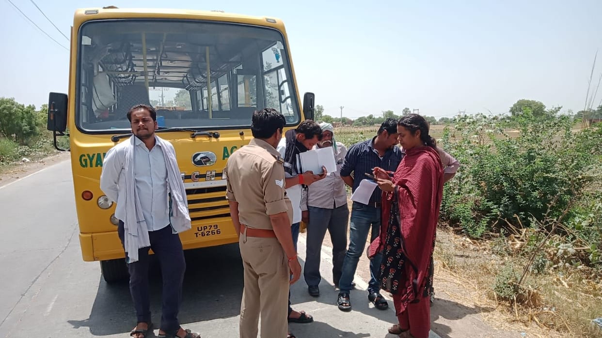 auraiya news,Three buses found operating without permit, seized