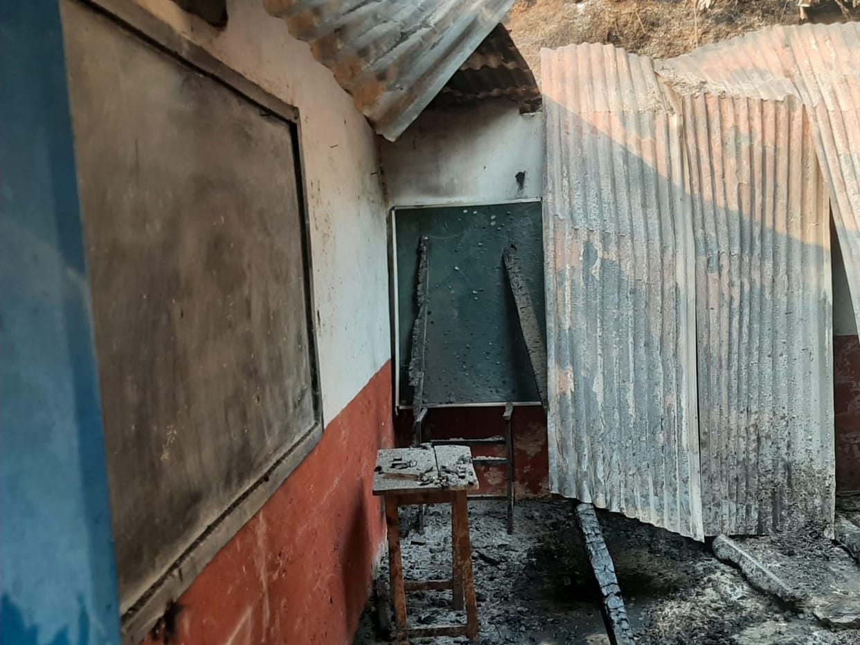 Three rooms and belongings of GIC Kedarukhal burnt due to forest fire