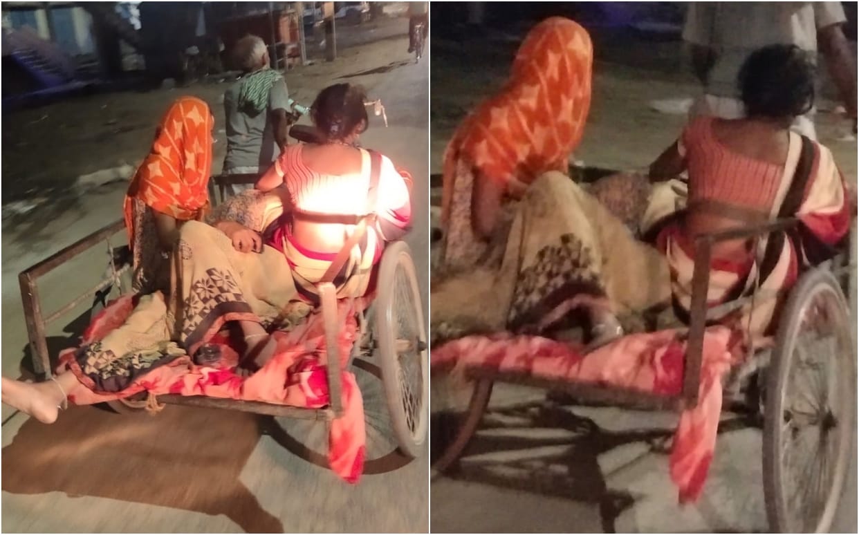 Once again patient taken to hospital on handcart in Ballia picture goes viral in social media