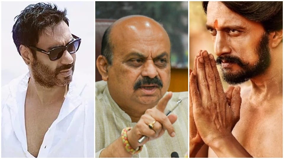 karnataka leaders united against ajay devgan told kiccha sudeep statement about hindi