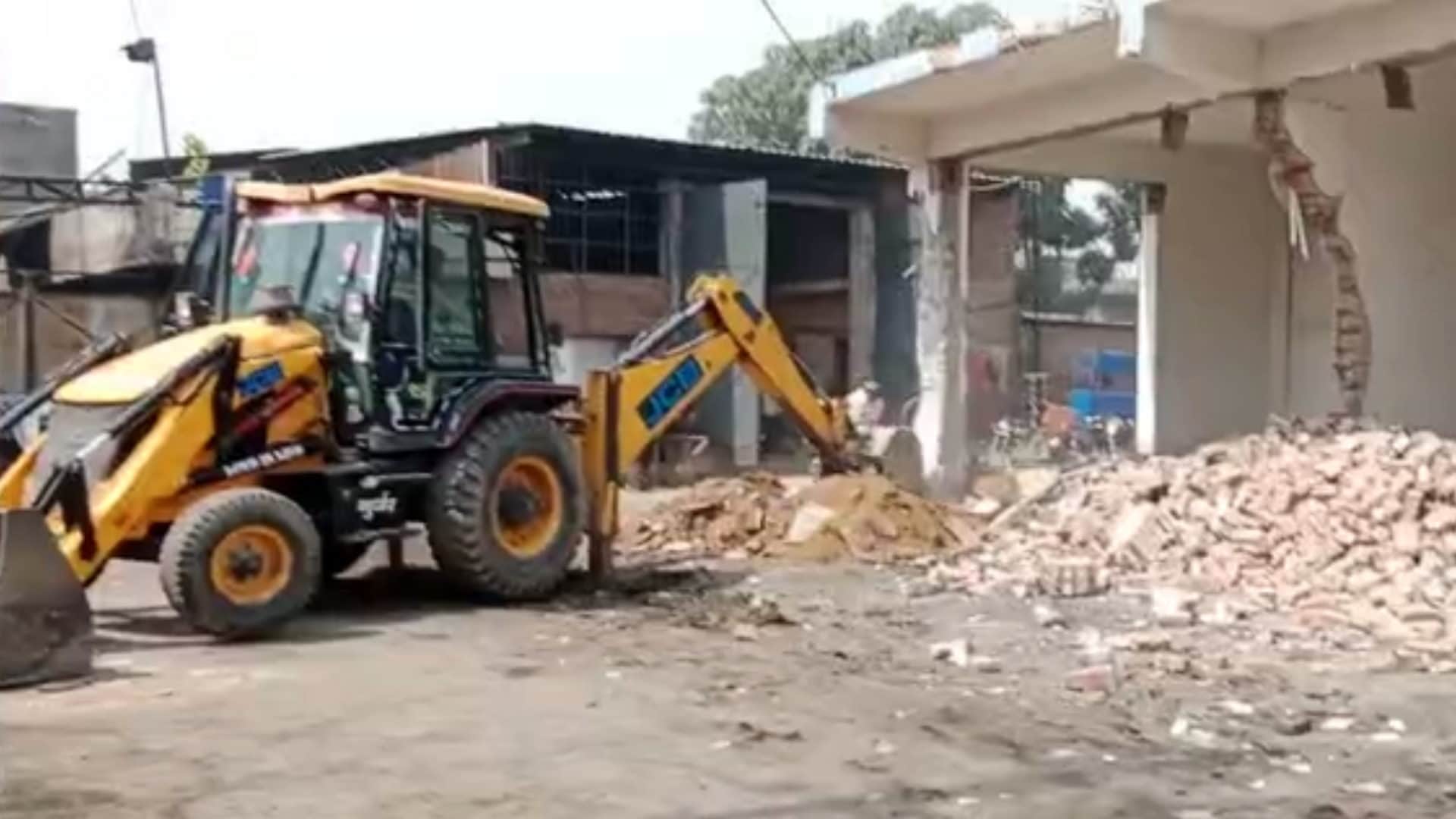 UP News: seven shops of Ajay Sehgal were demolished by bulldozed by the administration in Meerut see photos