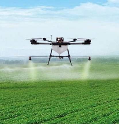 Chemicals will be sprayed on crops through drones