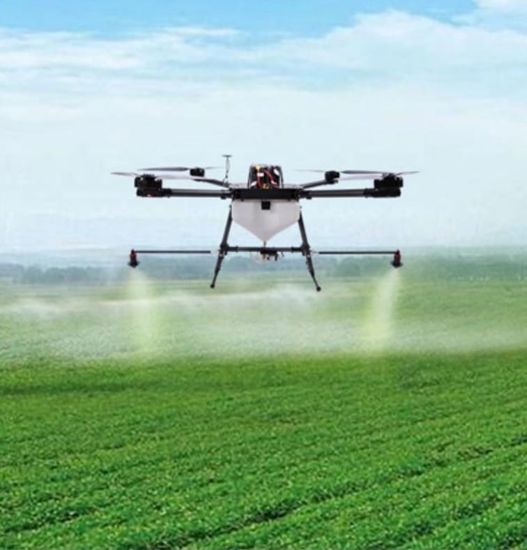 Chemicals will be sprayed on crops through drones