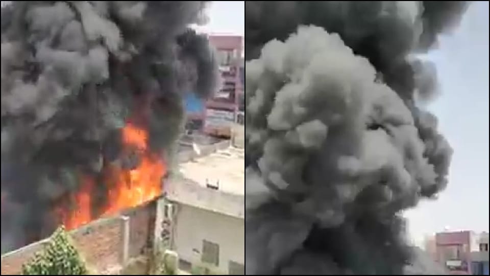 fire broke out in a pipe warehouse built in the middle of a nursing home in jhansi