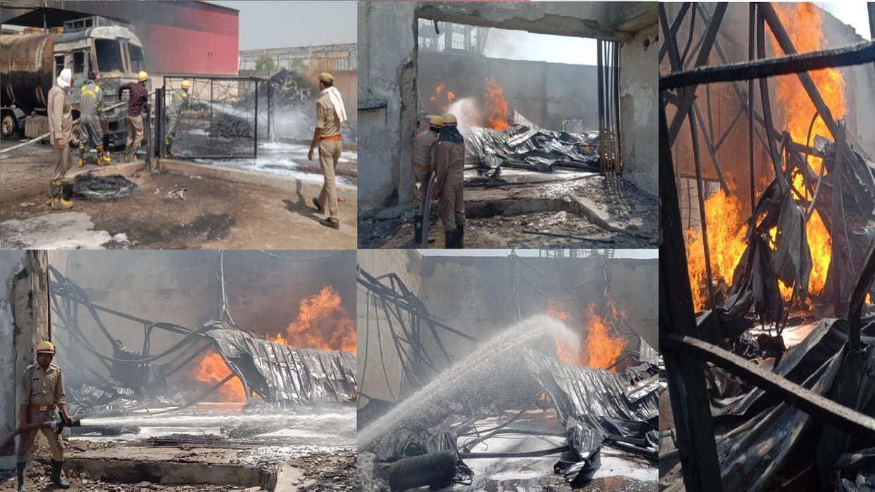 UP News: Fire broke out in a factory in Meerut, team of fire brigade saved 20 lives of people