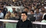 नामचर्चा में प्रवचन सुनते डेरा प्रमुख के दमाद।