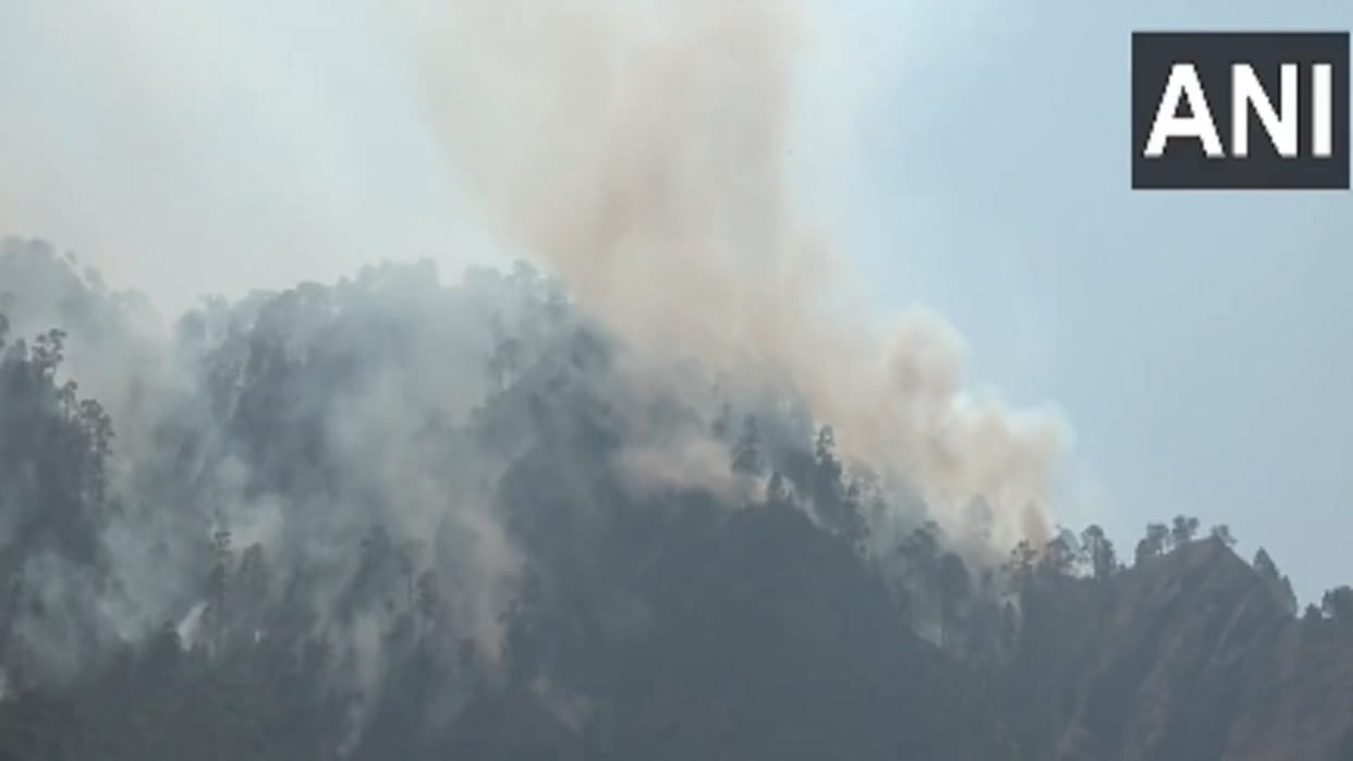 A fire broke out on Thursday in the forest belt of Reasi district in Jammu and Kashmir 