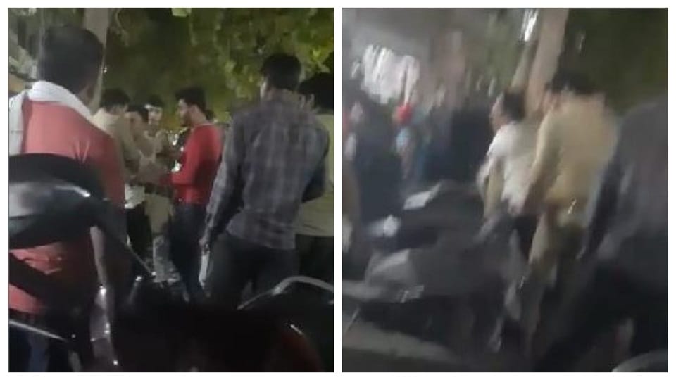 young man clashed with up police sub inspector and constable in agra crime news